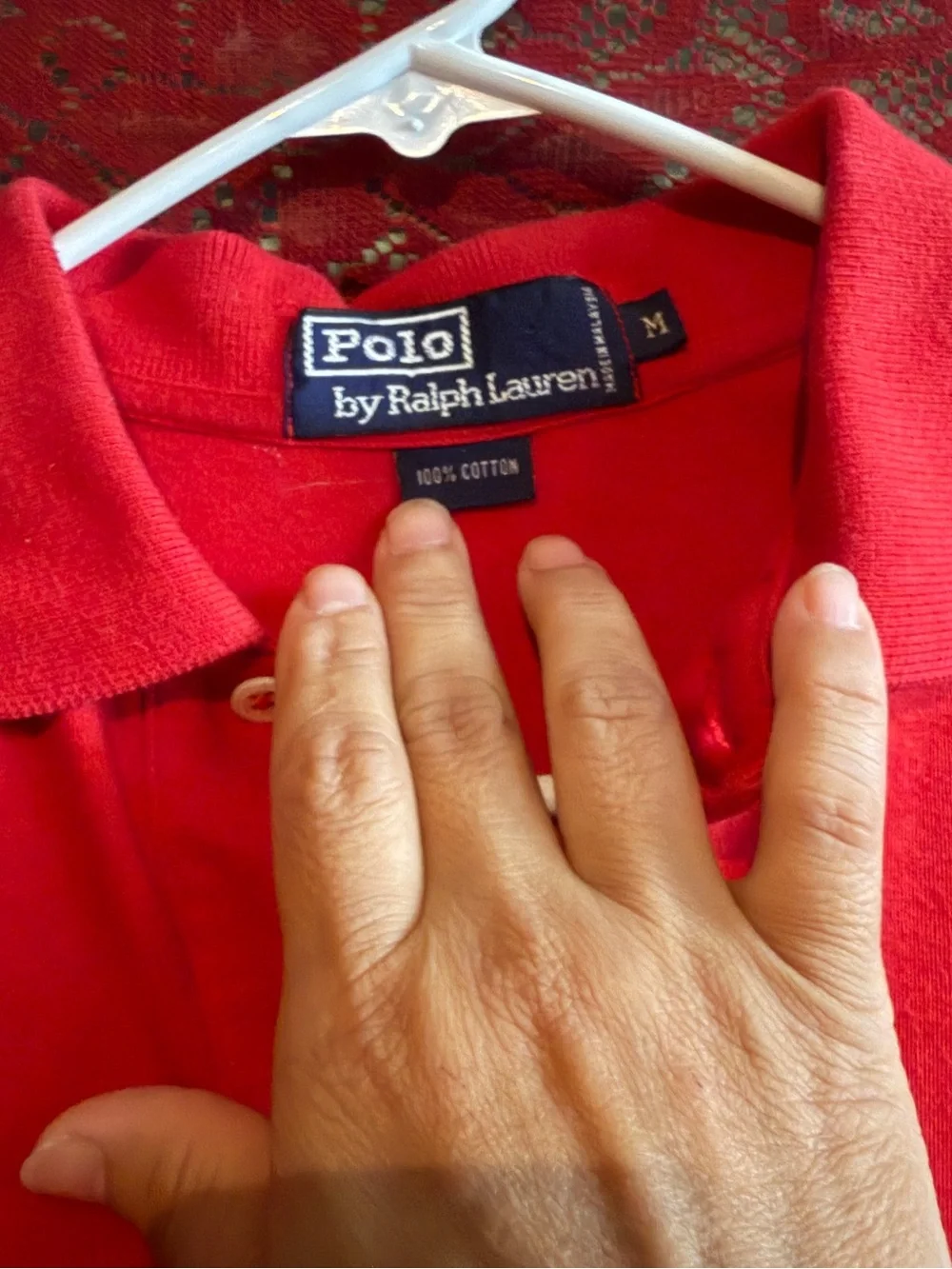 Polo Ralph Lauren Red Short Sleeve Pique Polo Shirt Size M Vintage Prep